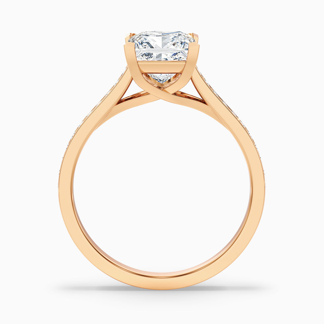 Maya Princess Cut Side Stone Pave Lab Grown Diamond Ring