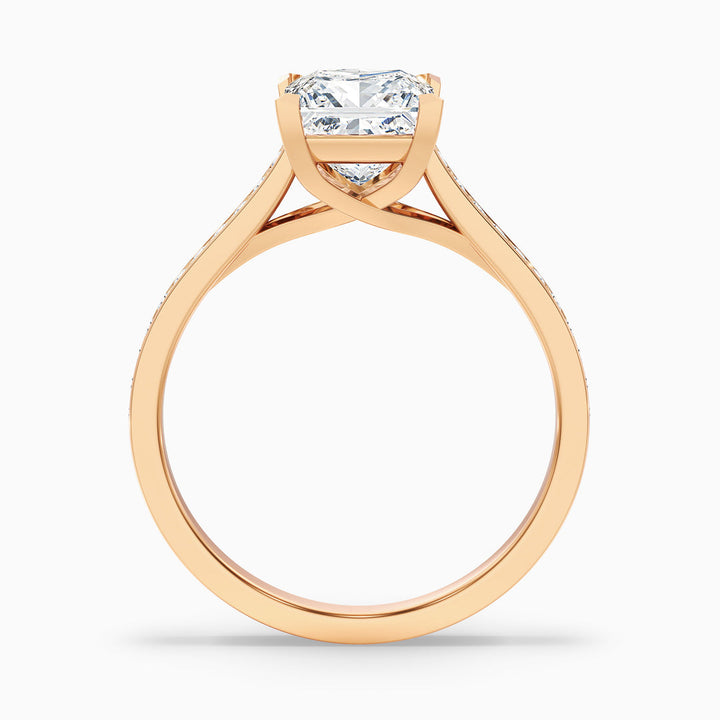 Maya Princess Cut Side Stone Pave Lab Grown Diamond Ring
