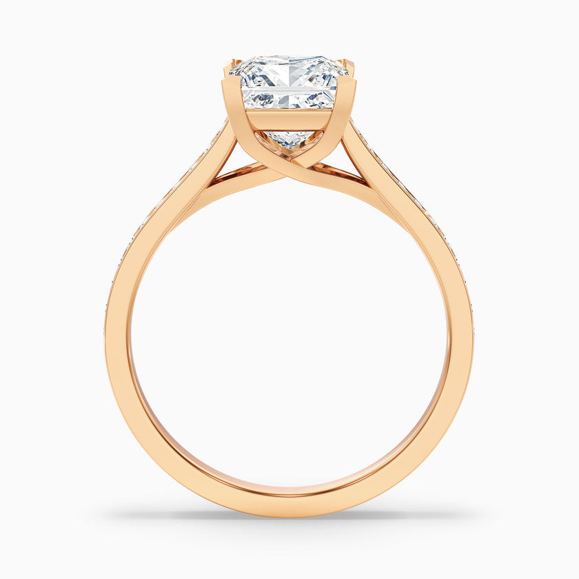 Maya Princess Cut Side Stone Pave Lab Grown Diamond Ring