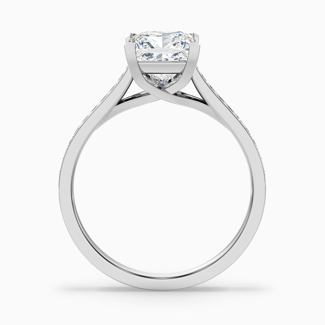 Maya Princess Cut Side Stone Pave Lab Grown Diamond Ring