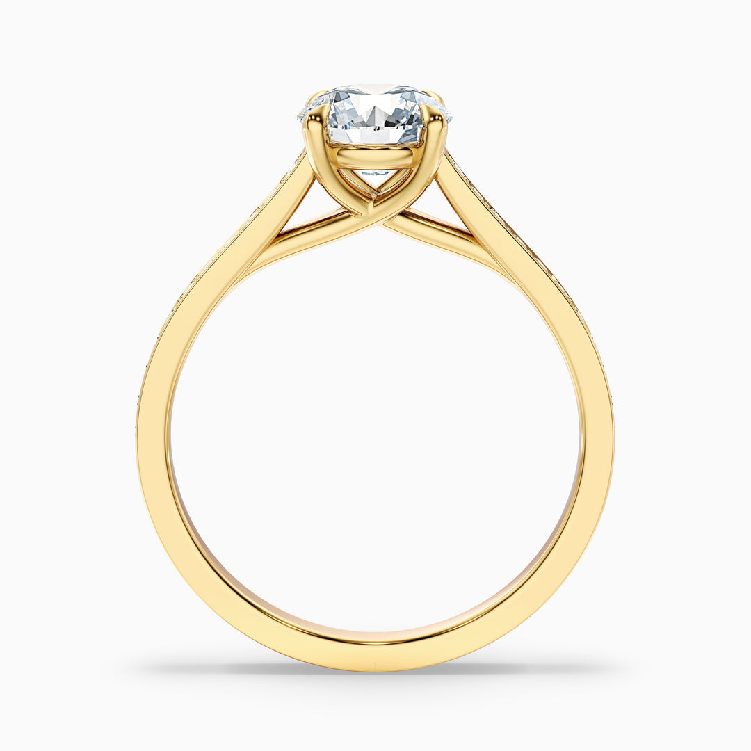 Adriana Round Side Stone Pave Lab Grown Diamond Ring