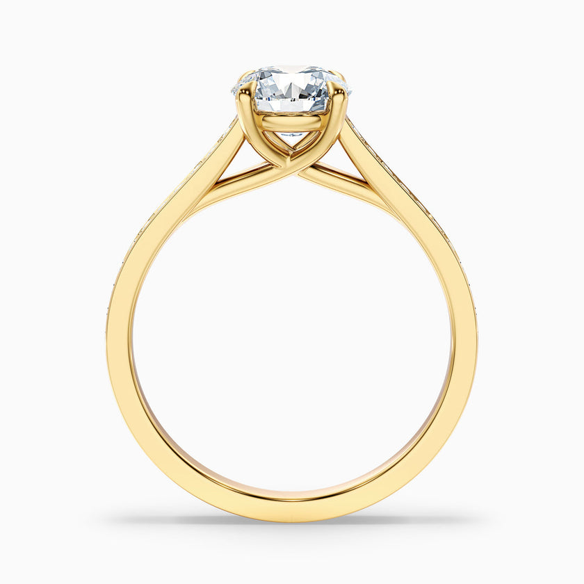 Adriana Round Side Stone Pave Lab Grown Diamond Ring