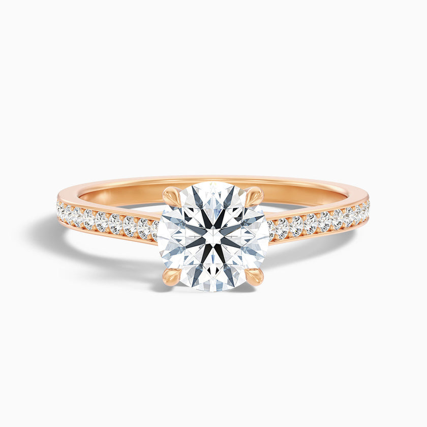 Adriana Round Side Stone Pave Lab Grown Diamond Ring