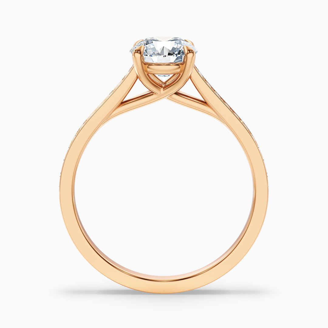 Adriana Round Side Stone Pave Lab Grown Diamond Ring