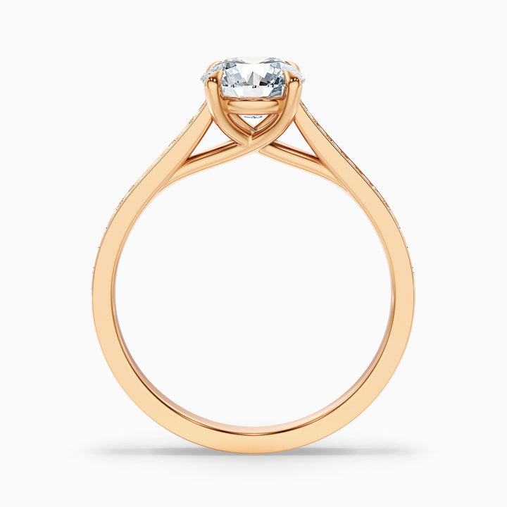 Adriana Round Side Stone Pave Lab Grown Diamond Ring