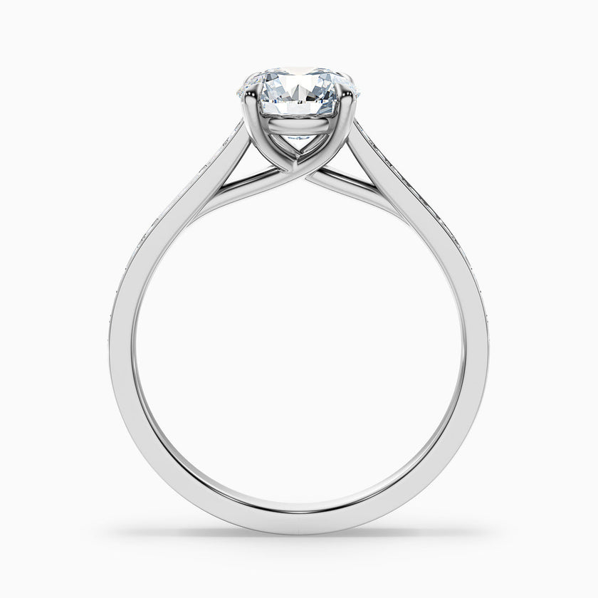Adriana Round Side Stone Pave Lab Grown Diamond Ring