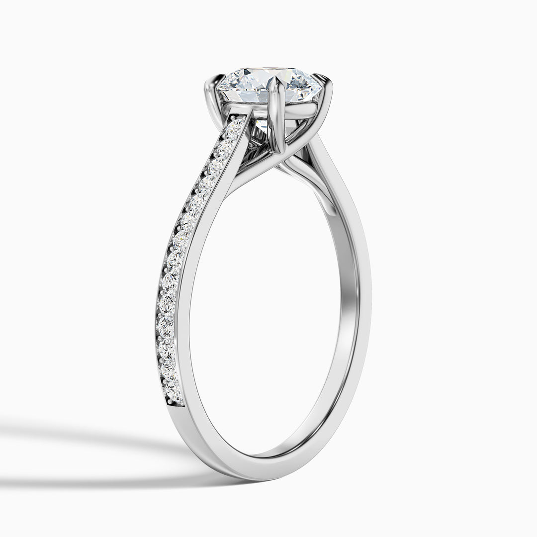 Adriana Round Side Stone Pave Lab Grown Diamond Ring