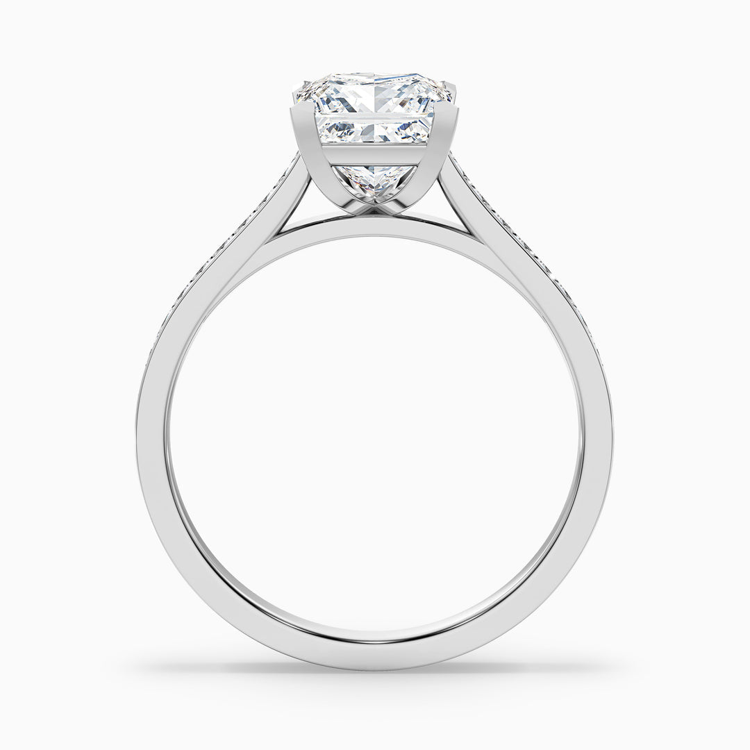 Cairo Princess Cut Side Stone Pave Lab Grown Diamond Ring