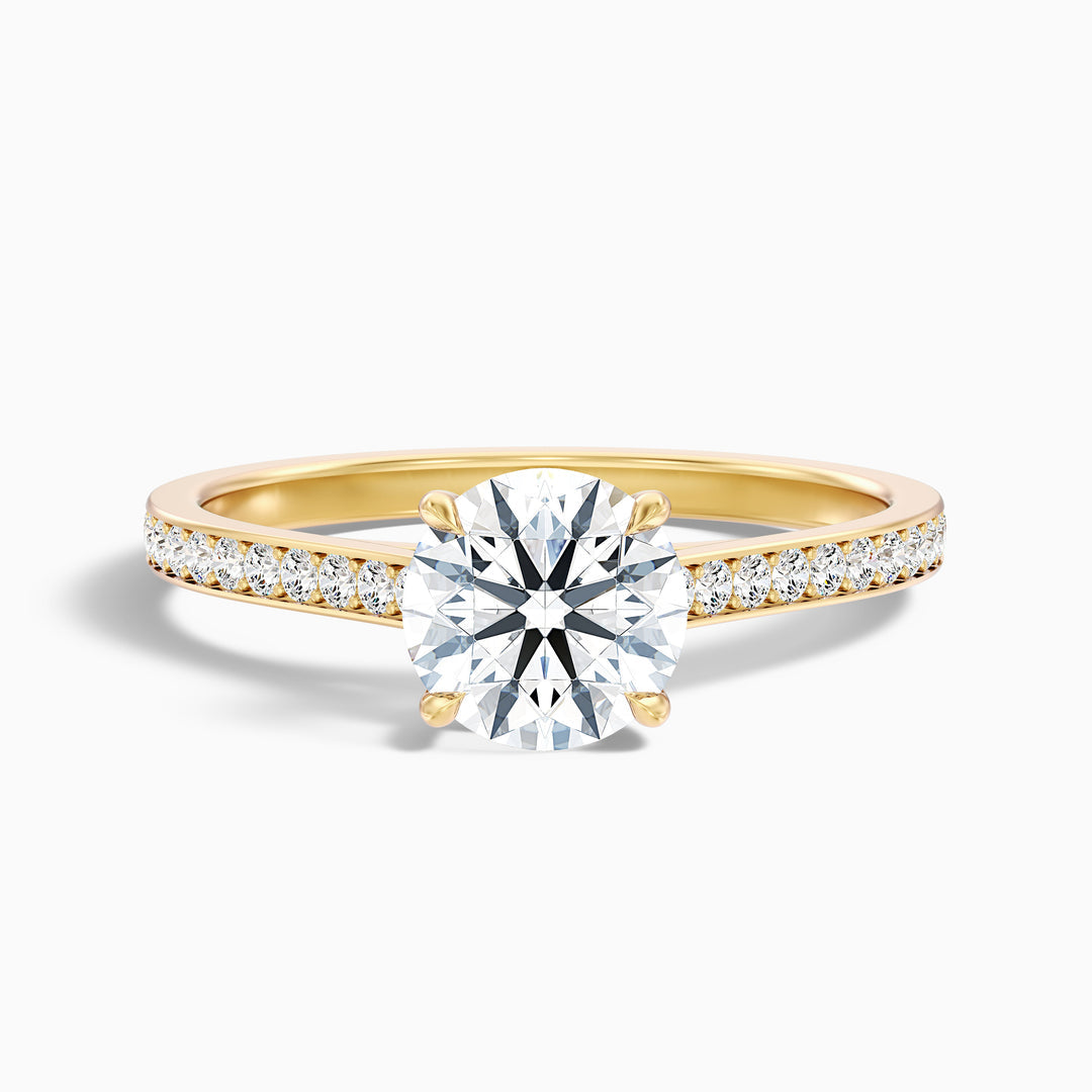 Aerin Round Side Stone Pave Lab Grown Diamond Ring