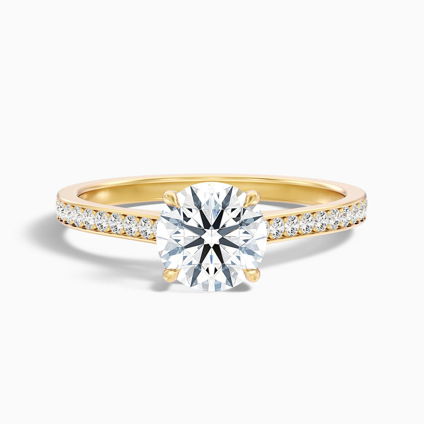 Aerin Round Side Stone Pave Lab Grown Diamond Ring