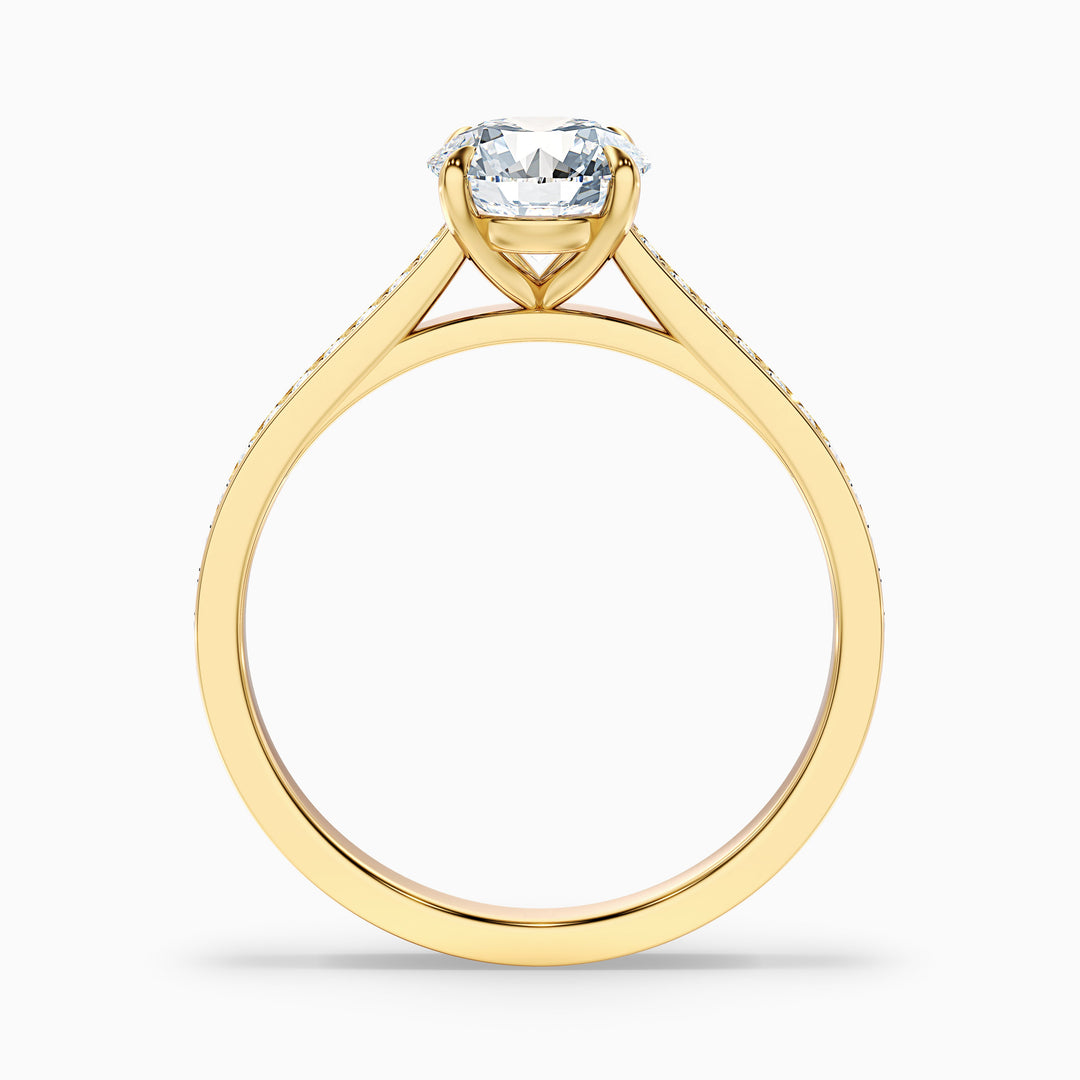 Aerin Round Side Stone Pave Lab Grown Diamond Ring