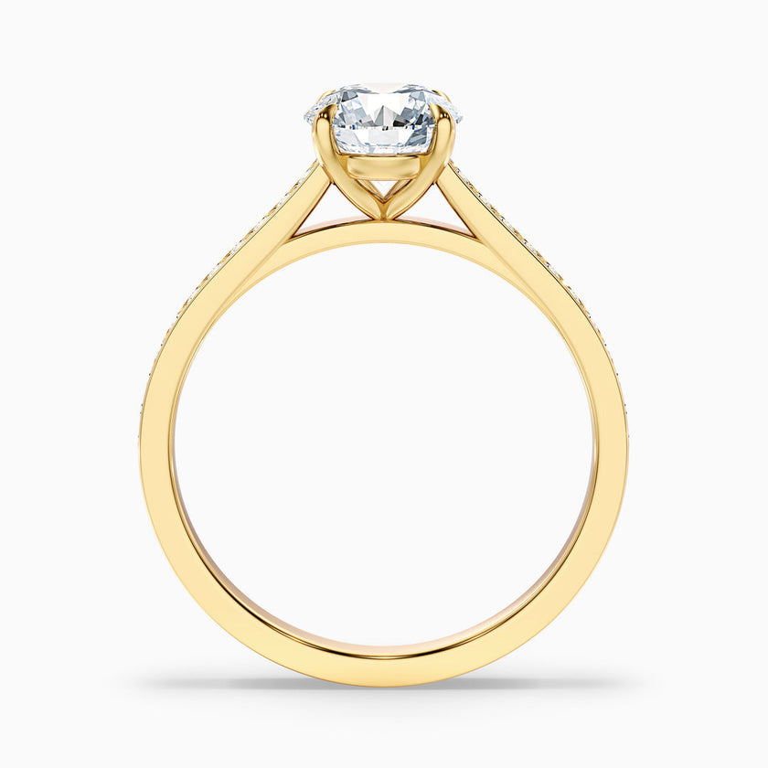 Aerin Round Side Stone Pave Lab Grown Diamond Ring