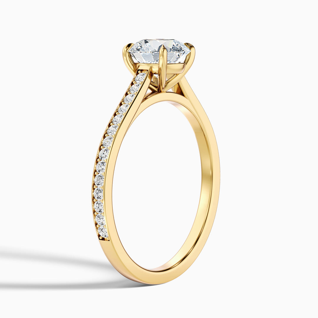 Aerin Round Side Stone Pave Lab Grown Diamond Ring