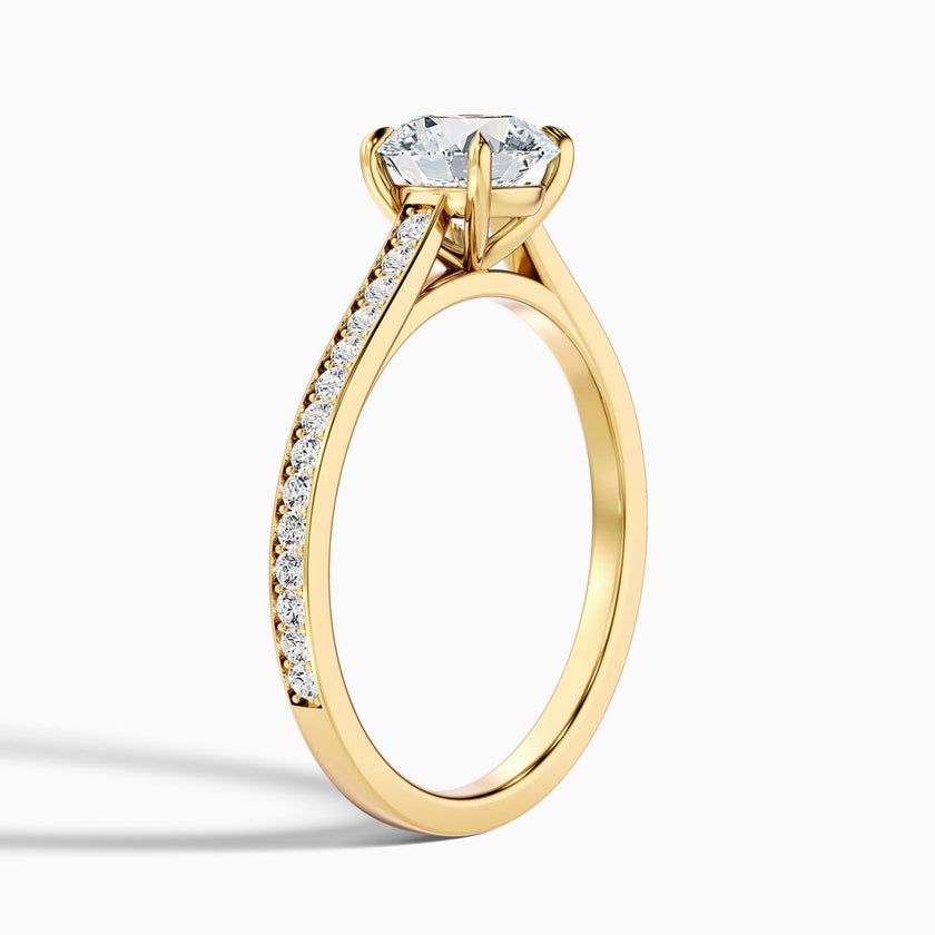 Aerin Round Side Stone Pave Lab Grown Diamond Ring