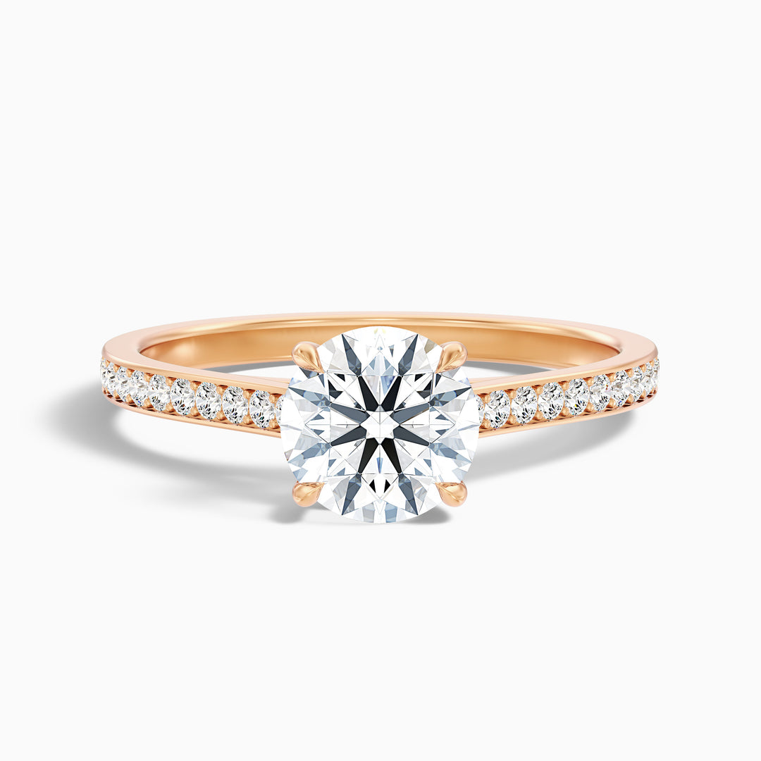 Aerin Round Side Stone Pave Lab Grown Diamond Ring