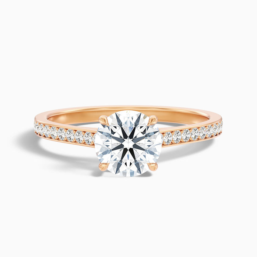 Aerin Round Side Stone Pave Lab Grown Diamond Ring