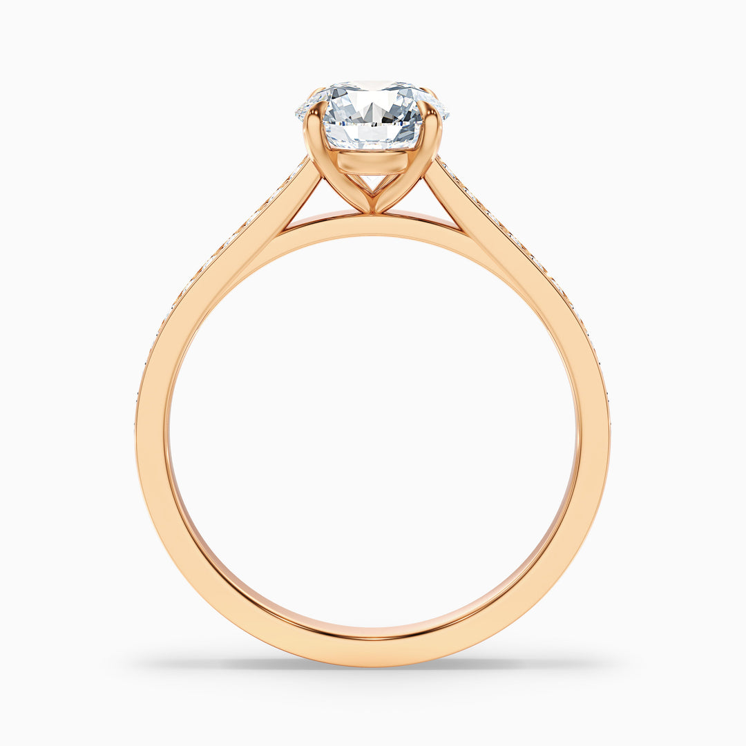 Aerin Round Side Stone Pave Lab Grown Diamond Ring