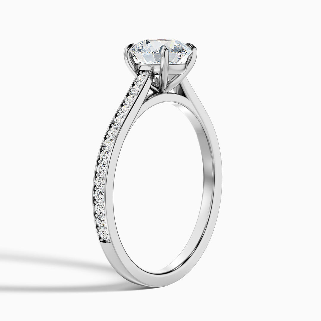 Aerin Round Side Stone Pave Lab Grown Diamond Ring