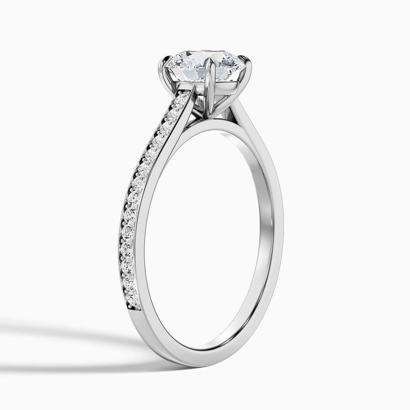 Aerin Round Side Stone Pave Lab Grown Diamond Ring