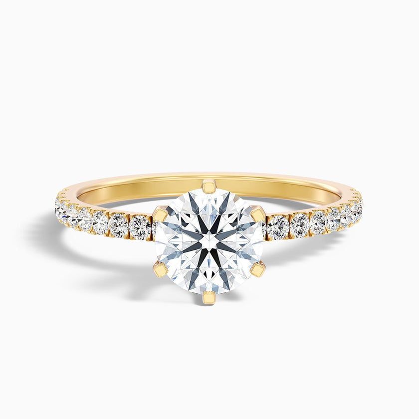 Firefly Round Side Stone Pave Lab Grown Diamond Ring