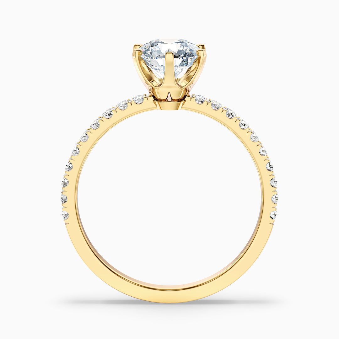 Firefly Round Side Stone Pave Lab Grown Diamond Ring