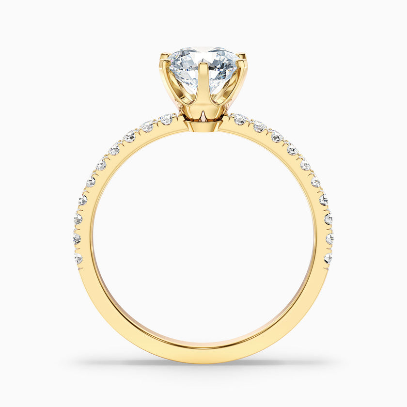 Firefly Round Side Stone Pave Lab Grown Diamond Ring