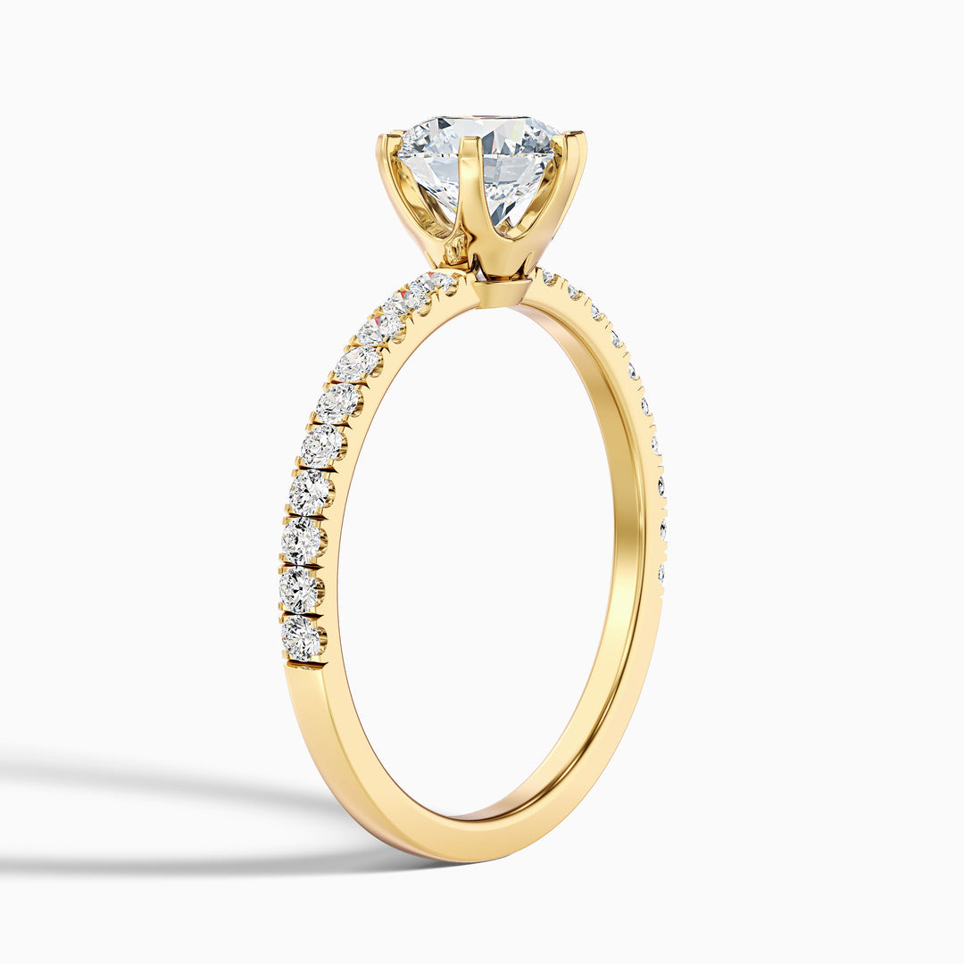 Firefly Round Side Stone Pave Lab Grown Diamond Ring