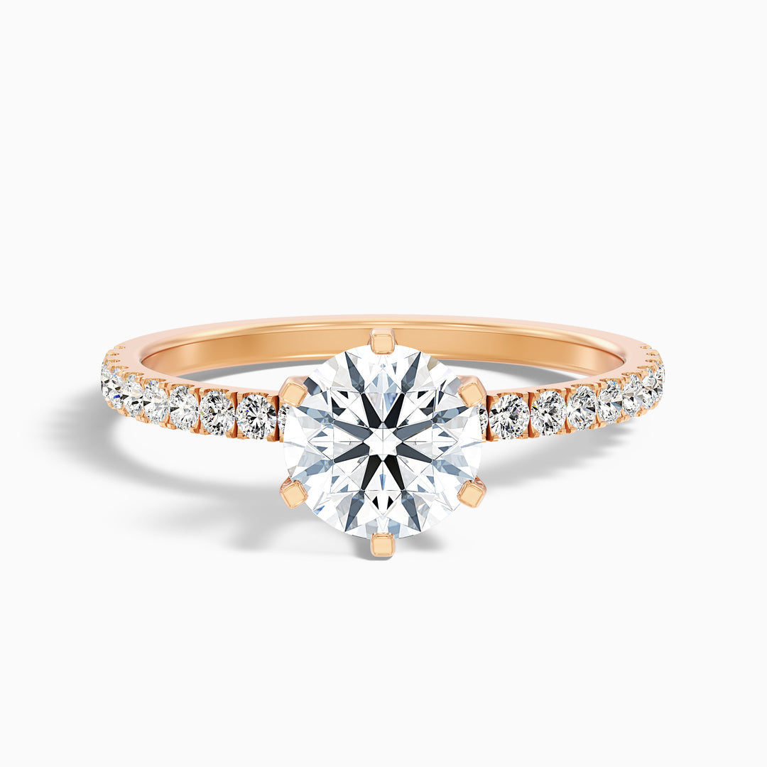 Firefly Round Side Stone Pave Lab Grown Diamond Ring