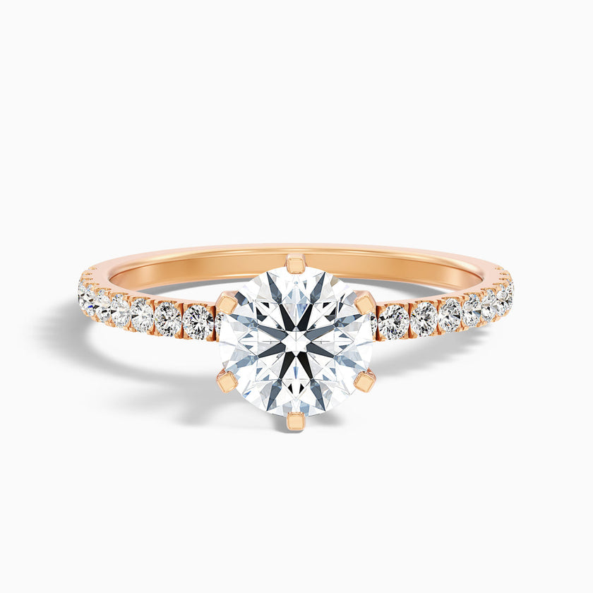 Firefly Round Side Stone Pave Lab Grown Diamond Ring