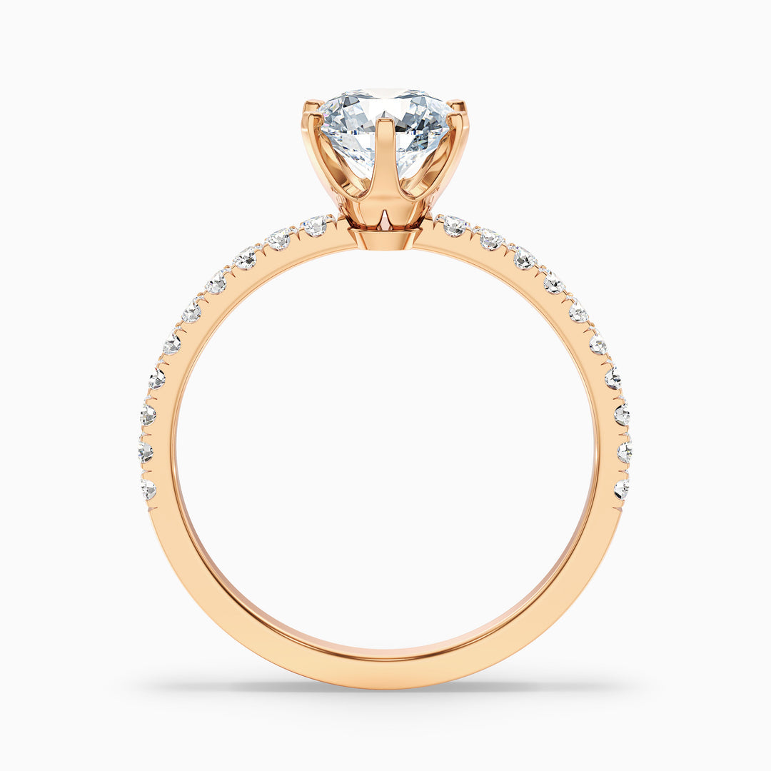 Firefly Round Side Stone Pave Lab Grown Diamond Ring