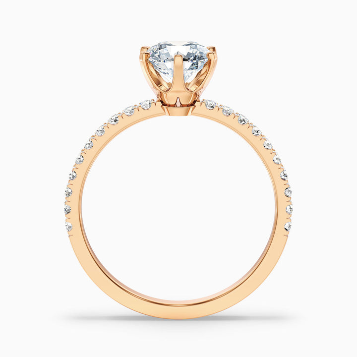 Firefly Round Side Stone Pave Lab Grown Diamond Ring