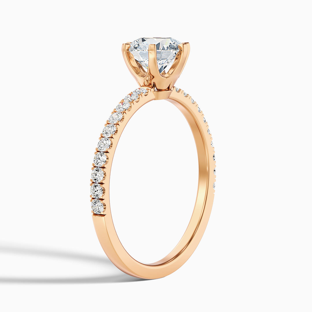 Firefly Round Side Stone Pave Lab Grown Diamond Ring