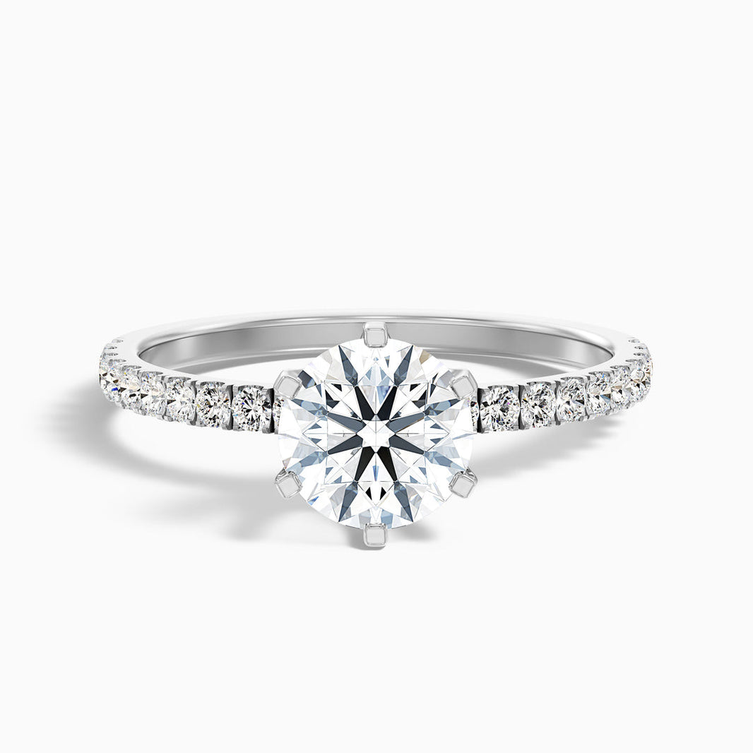 Firefly Round Side Stone Pave Lab Grown Diamond Ring