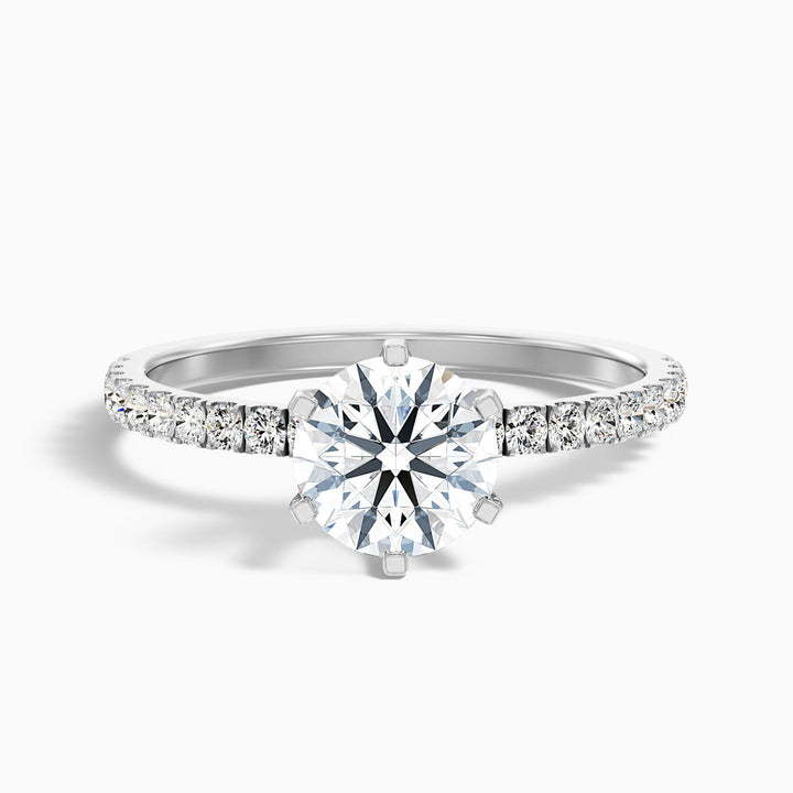 Firefly Round Side Stone Pave Lab Grown Diamond Ring