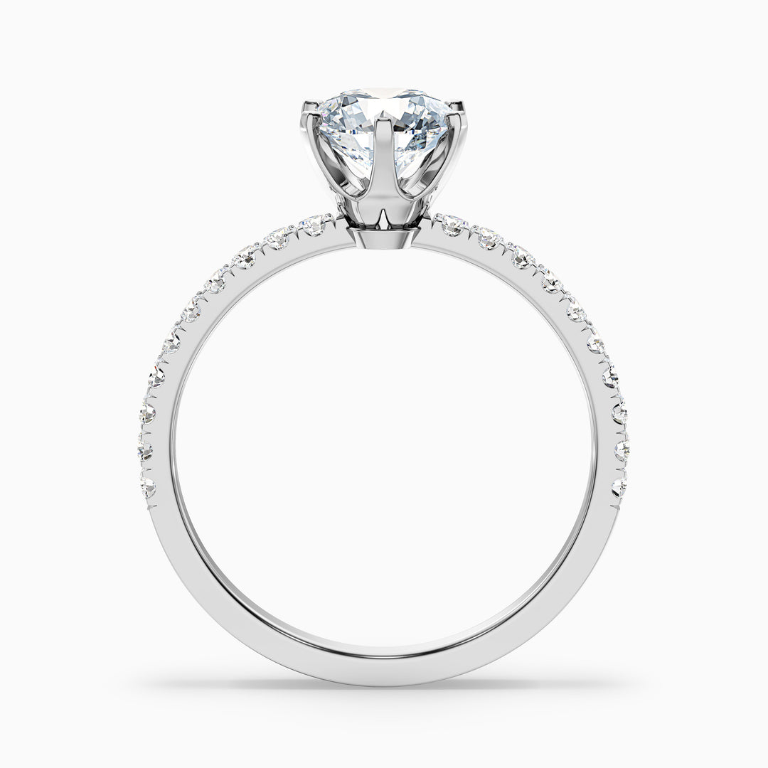 Firefly Round Side Stone Pave Lab Grown Diamond Ring
