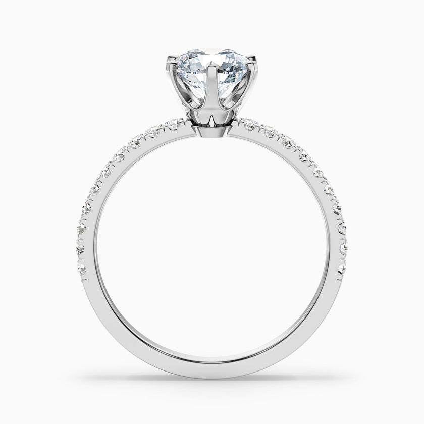 Firefly Round Side Stone Pave Lab Grown Diamond Ring