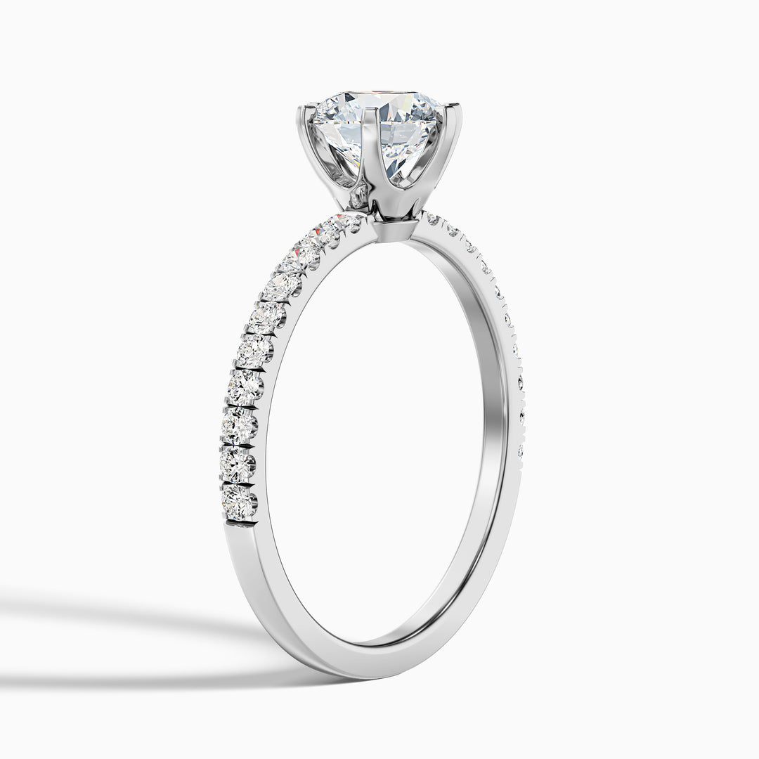 Firefly Round Side Stone Pave Lab Grown Diamond Ring