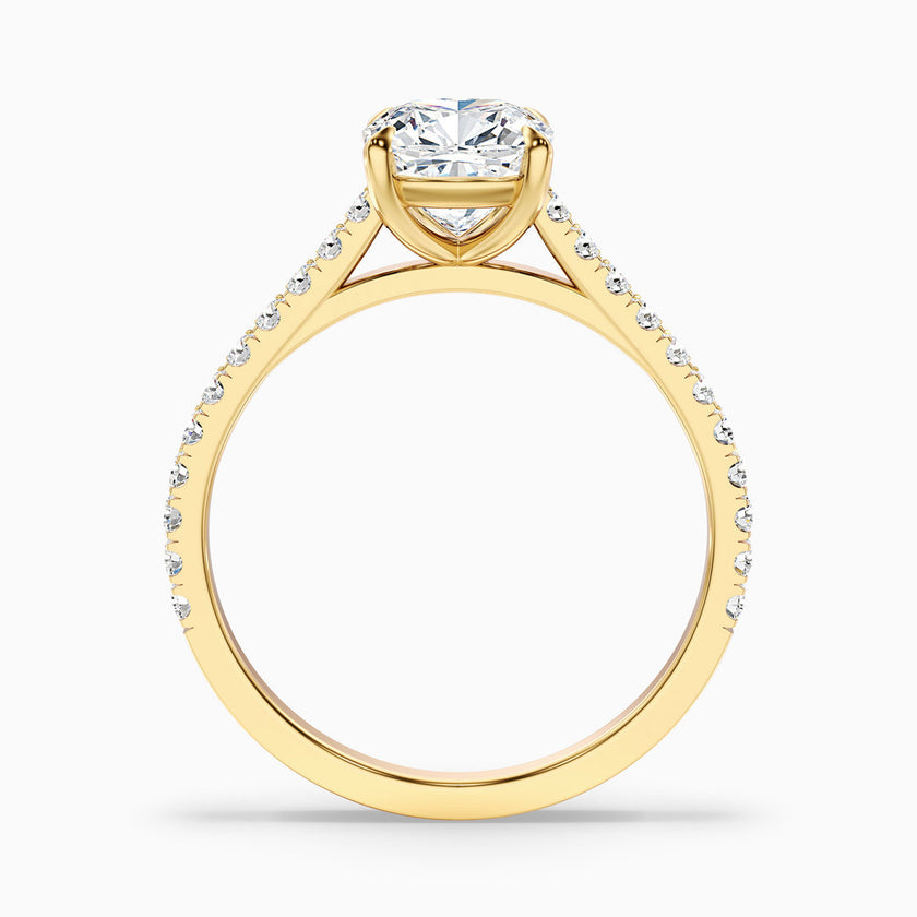 Jessie Cushion Cut Side Stone Pave Lab Grown Diamond Ring
