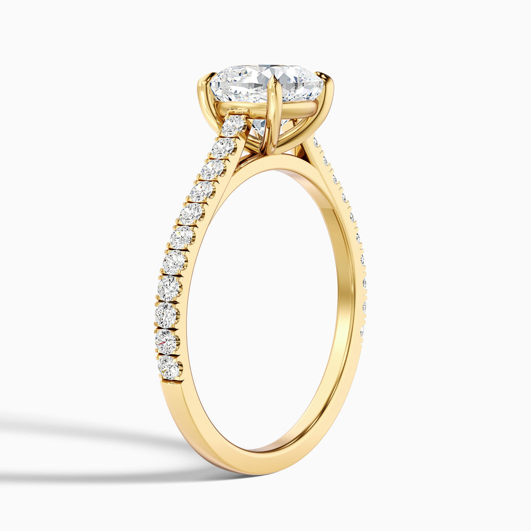 Jessie Cushion Cut Side Stone Pave Lab Grown Diamond Ring