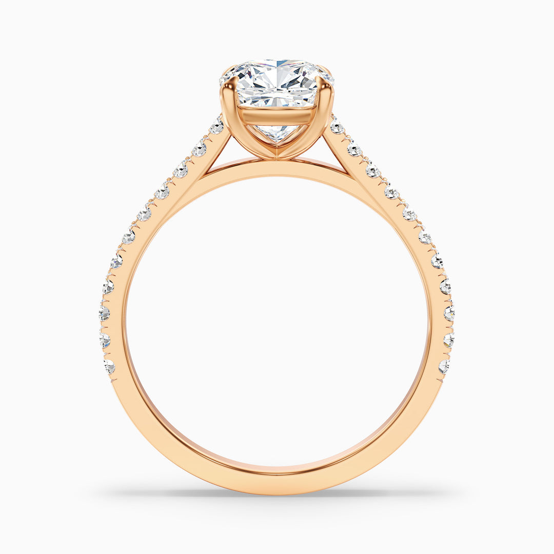 Jessie Cushion Cut Side Stone Pave Lab Grown Diamond Ring