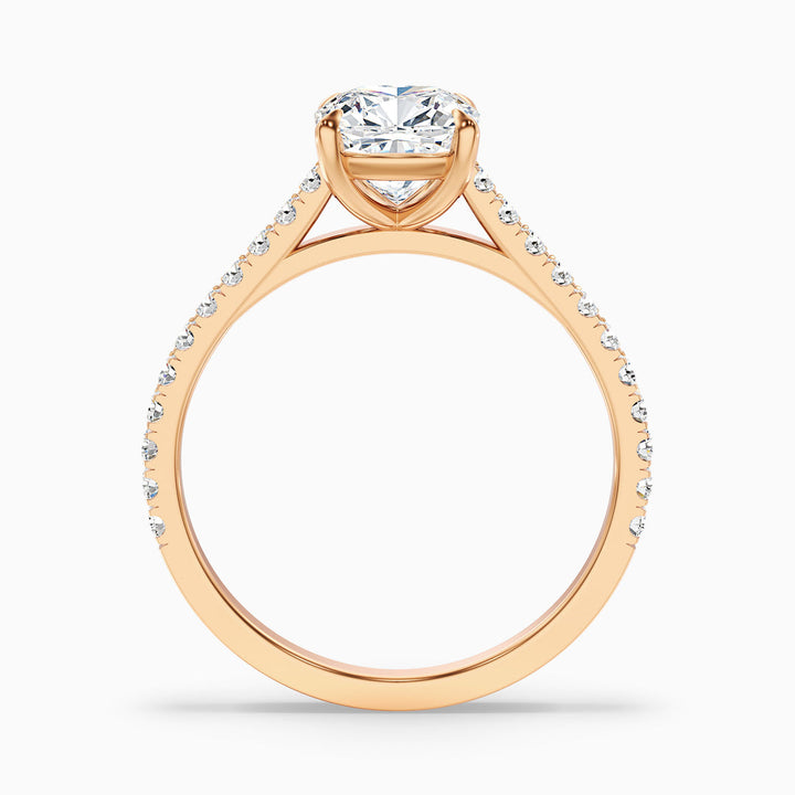 Jessie Cushion Cut Side Stone Pave Lab Grown Diamond Ring