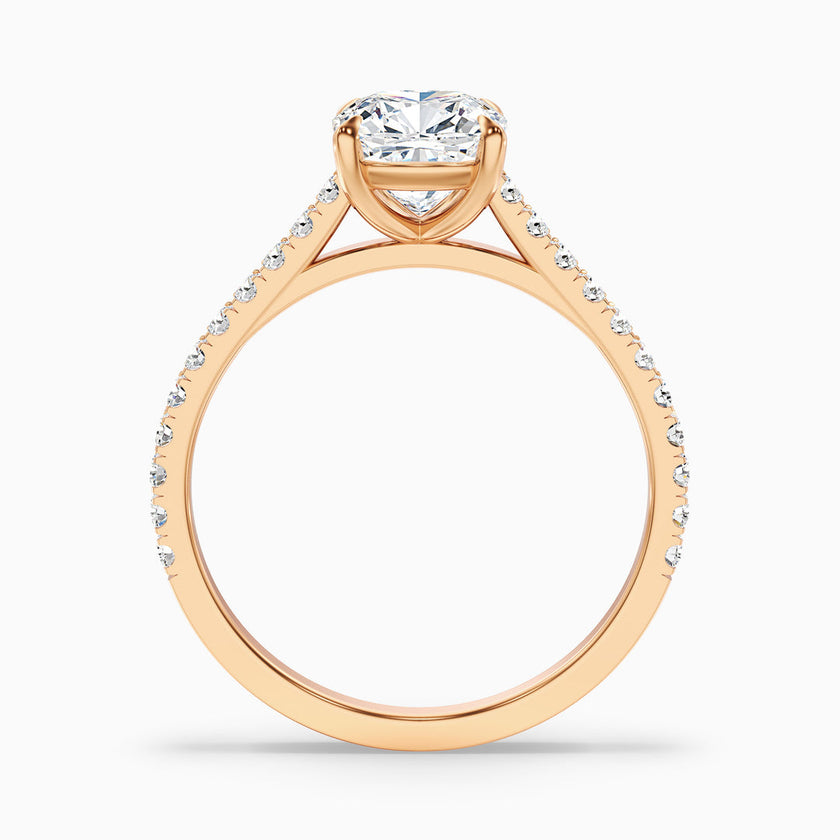 Jessie Cushion Cut Side Stone Pave Lab Grown Diamond Ring