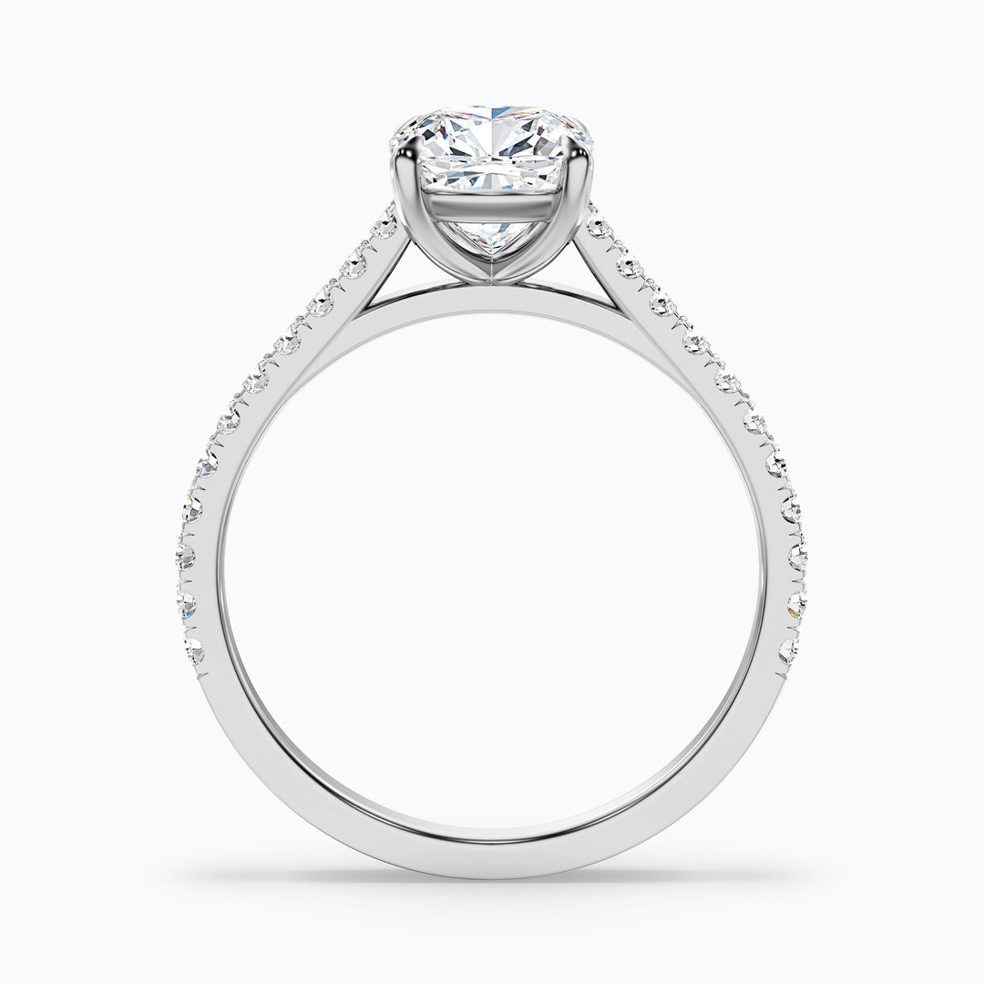 Jessie Cushion Cut Side Stone Pave Lab Grown Diamond Ring