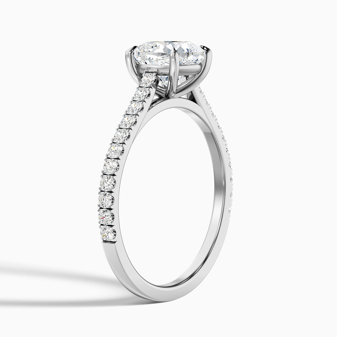 Jessie Cushion Cut Side Stone Pave Lab Grown Diamond Ring