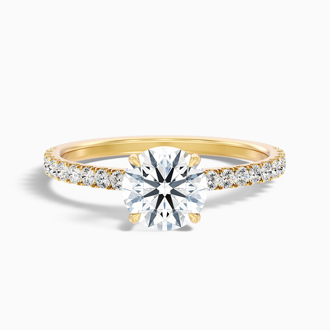 Kenzo Round Side Stone Pave Lab Grown Diamond Ring