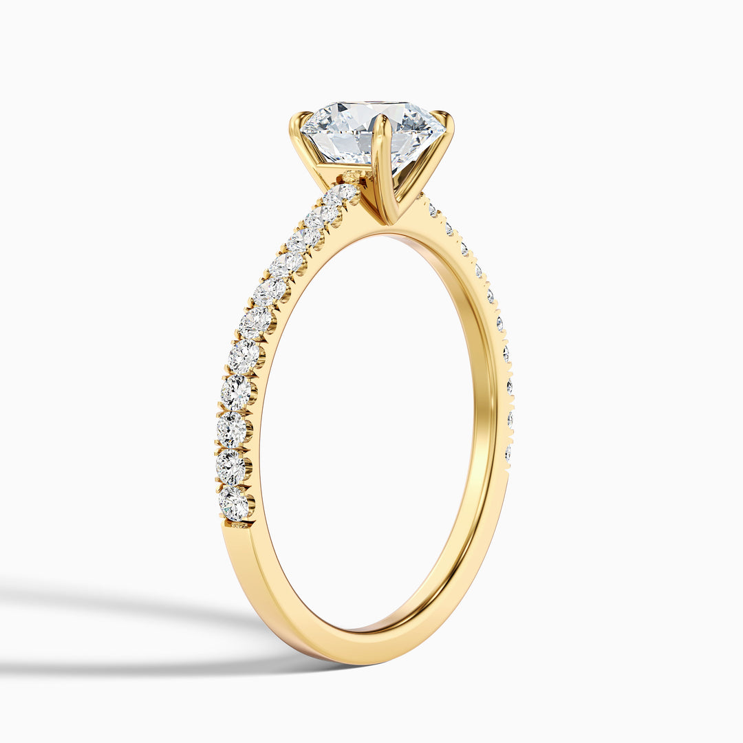 Kenzo Round Side Stone Pave Lab Grown Diamond Ring