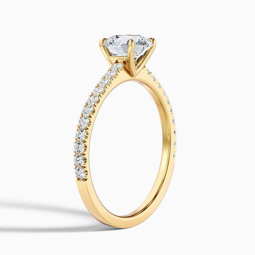 Kenzo Round Side Stone Pave Lab Grown Diamond Ring