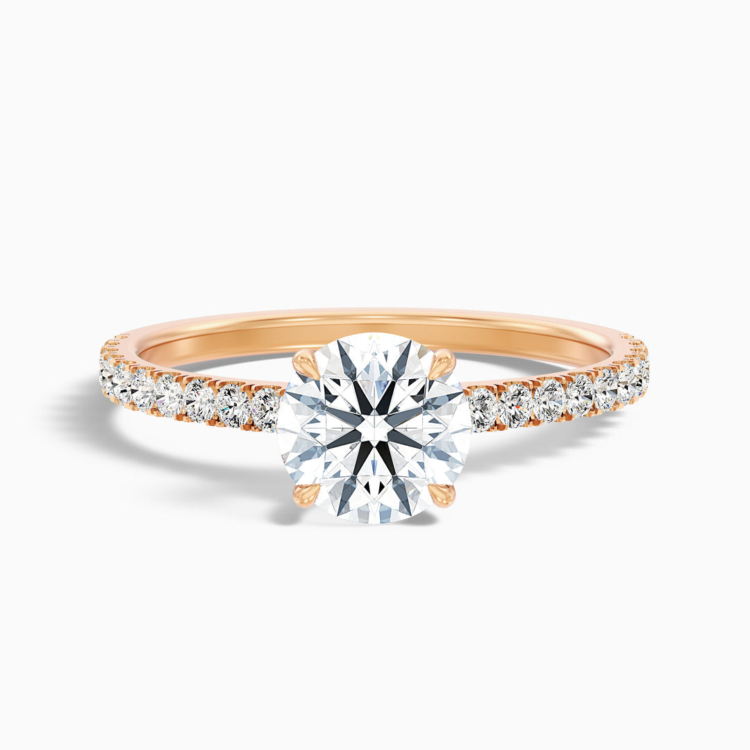 Kenzo Round Side Stone Pave Lab Grown Diamond Ring