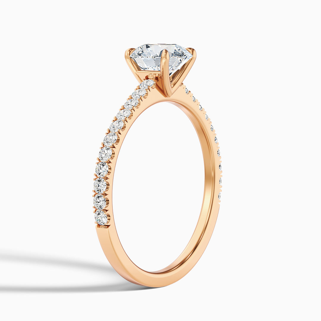 Kenzo Round Side Stone Pave Lab Grown Diamond Ring