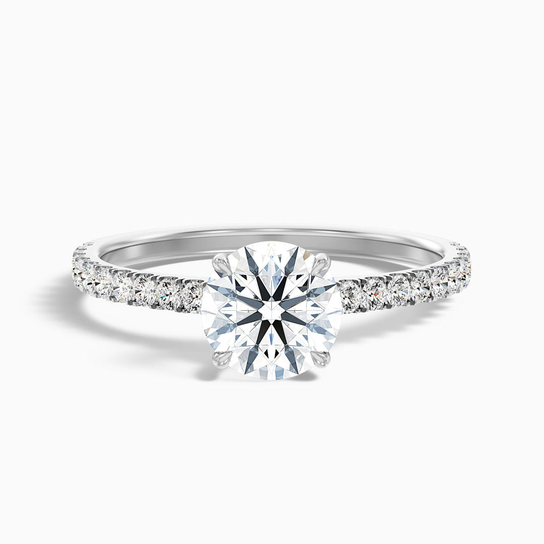 Kenzo Round Side Stone Pave Lab Grown Diamond Ring
